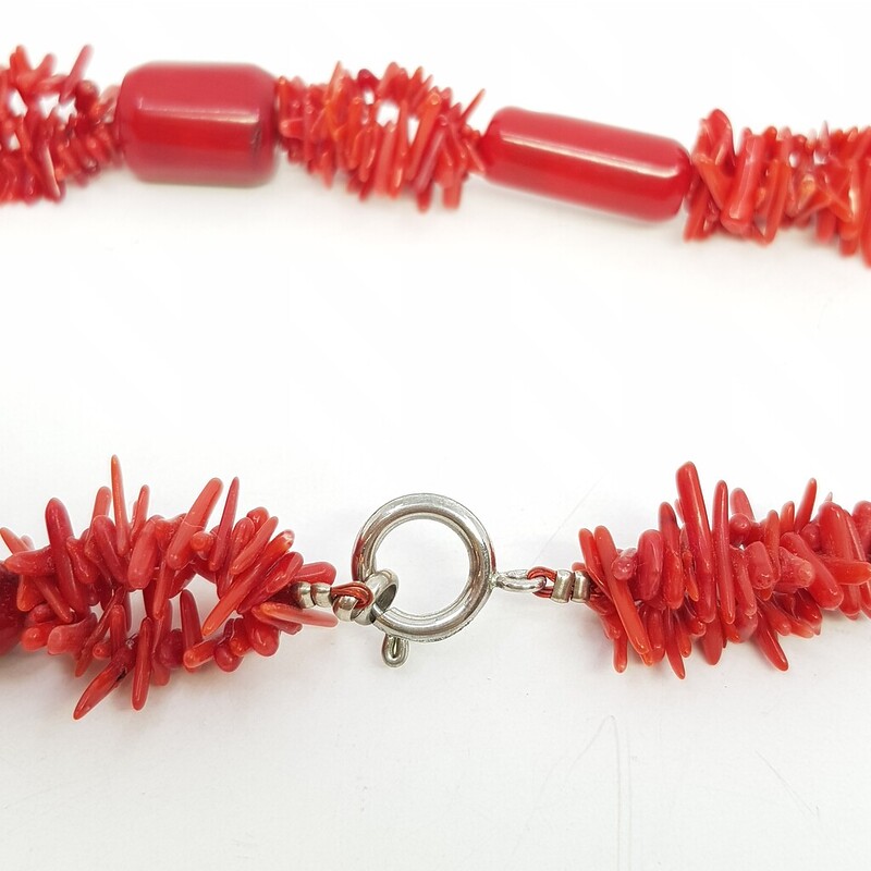 Red Coral Necklace Metal Clasp 50cm #61681-13