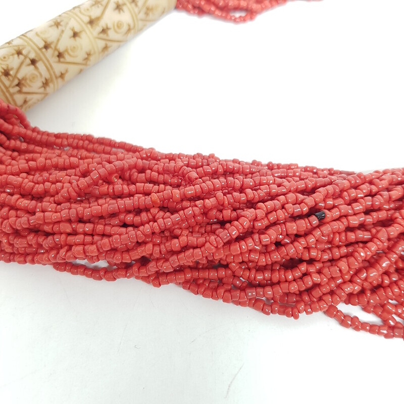 Undyed Natural Red Coral Strand Necklace 78cm #61681-12