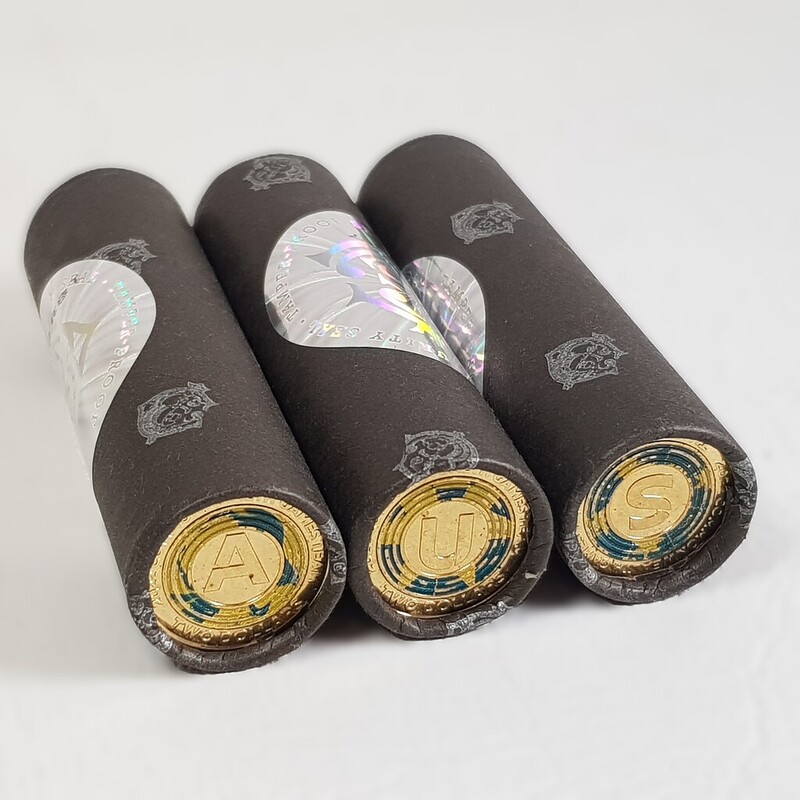 2022 $2 Aus Commonwealth Games Set of 3 Cotton and Co Coin Rolls #62989