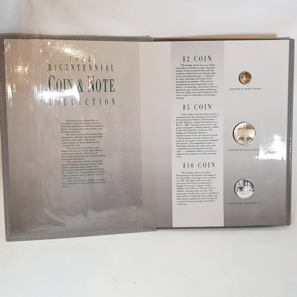 1988 Bicentennial 3 Coin & Note Folder + COA Melbourne International Coin Fair #62988 1988 Bicentennial 3 Coin & Note Folder + COA Melbourne International Coin Fair #62988 - Image 3