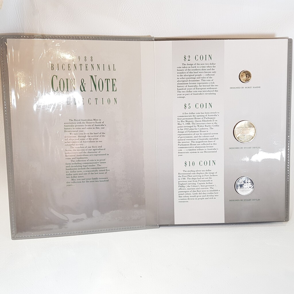 1988 Bicentennial 3 Coin & Note Folder + COA Melbourne International Coin Fair #62988 1988 Bicentennial 3 Coin & Note Folder + COA Melbourne International Coin Fair #62988 - Image 4