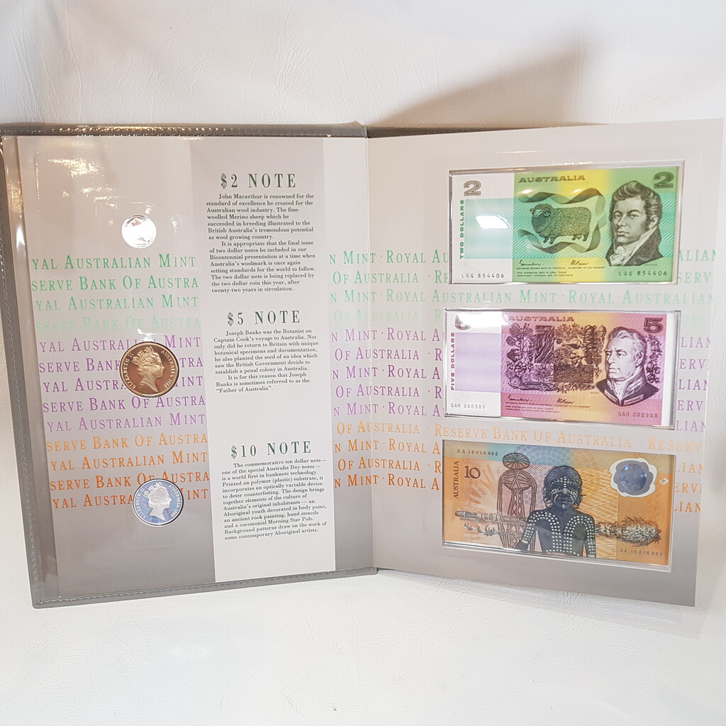 1988 Bicentennial 3 Coin & Note Folder + COA Melbourne International Coin Fair #62988 1988 Bicentennial 3 Coin & Note Folder + COA Melbourne International Coin Fair #62988 - Image 5