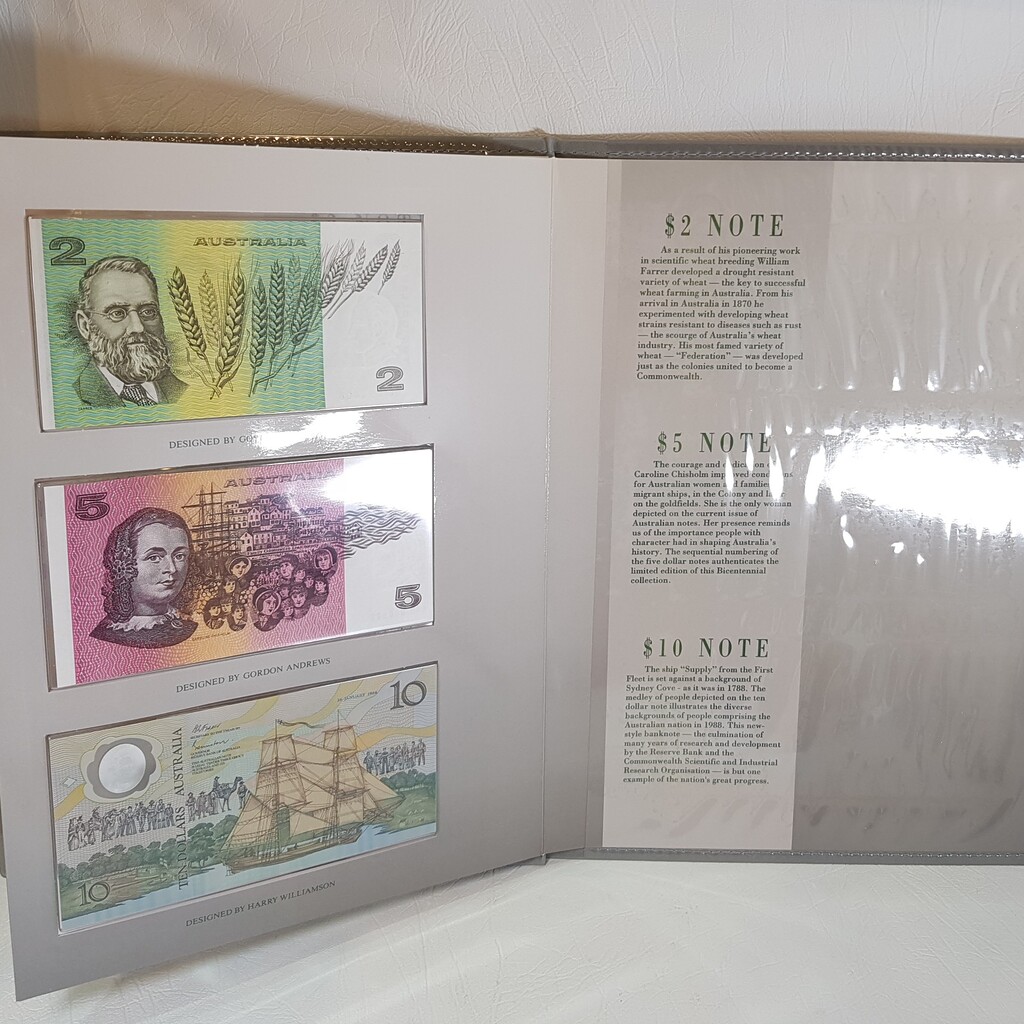 1988 Bicentennial 3 Coin & Note Folder + COA Melbourne International Coin Fair #62988 1988 Bicentennial 3 Coin & Note Folder + COA Melbourne International Coin Fair #62988 - Image 6