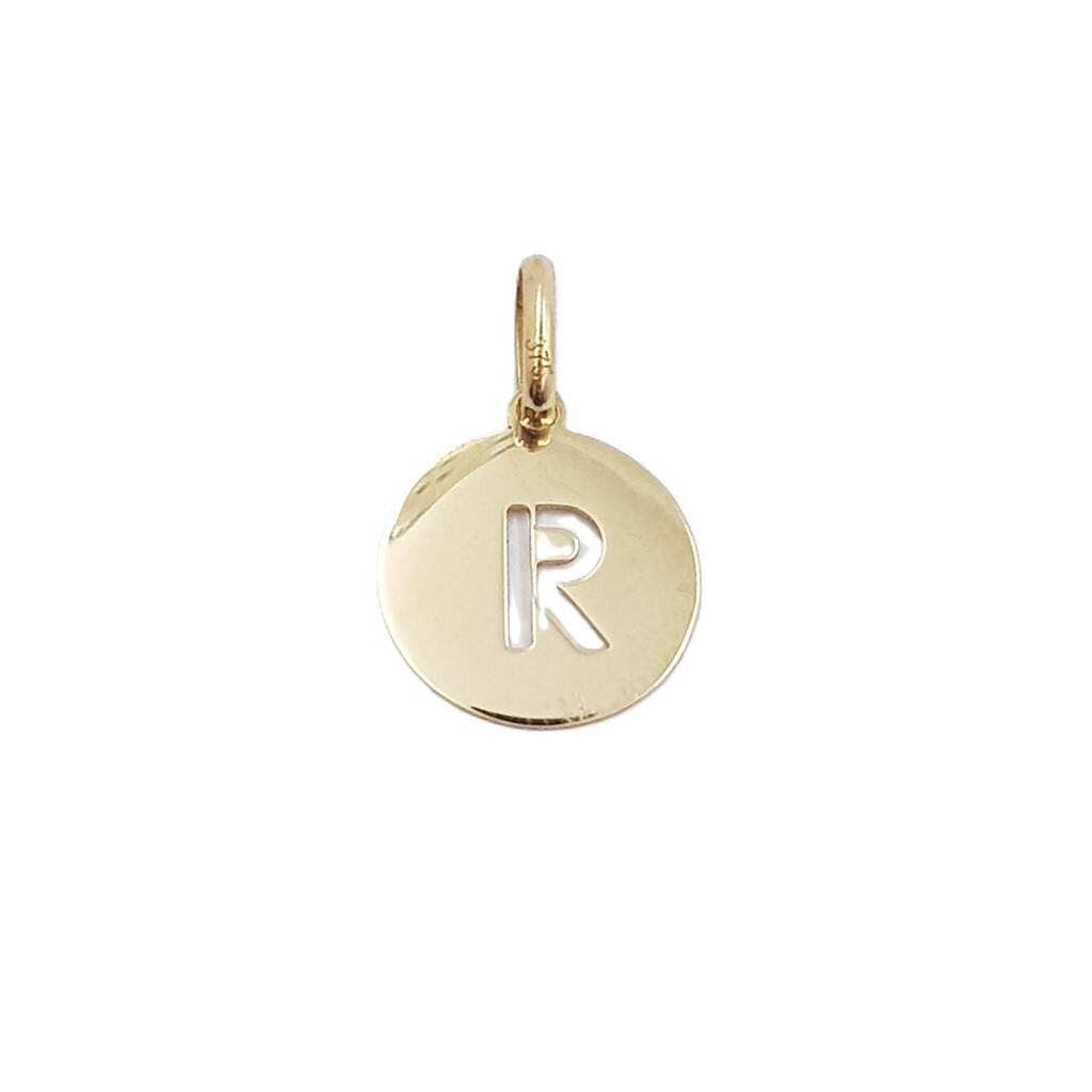 9ct Yellow Gold Round Letter R Pendant #62682 9ct Yellow Gold Round Letter R Pendant #62682