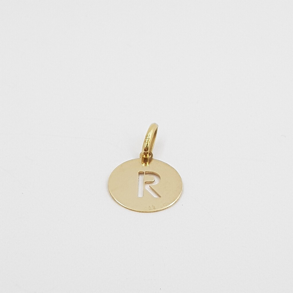 9ct Yellow Gold Round Letter R Pendant #62682 9ct Yellow Gold Round Letter R Pendant #62682 - Image 5