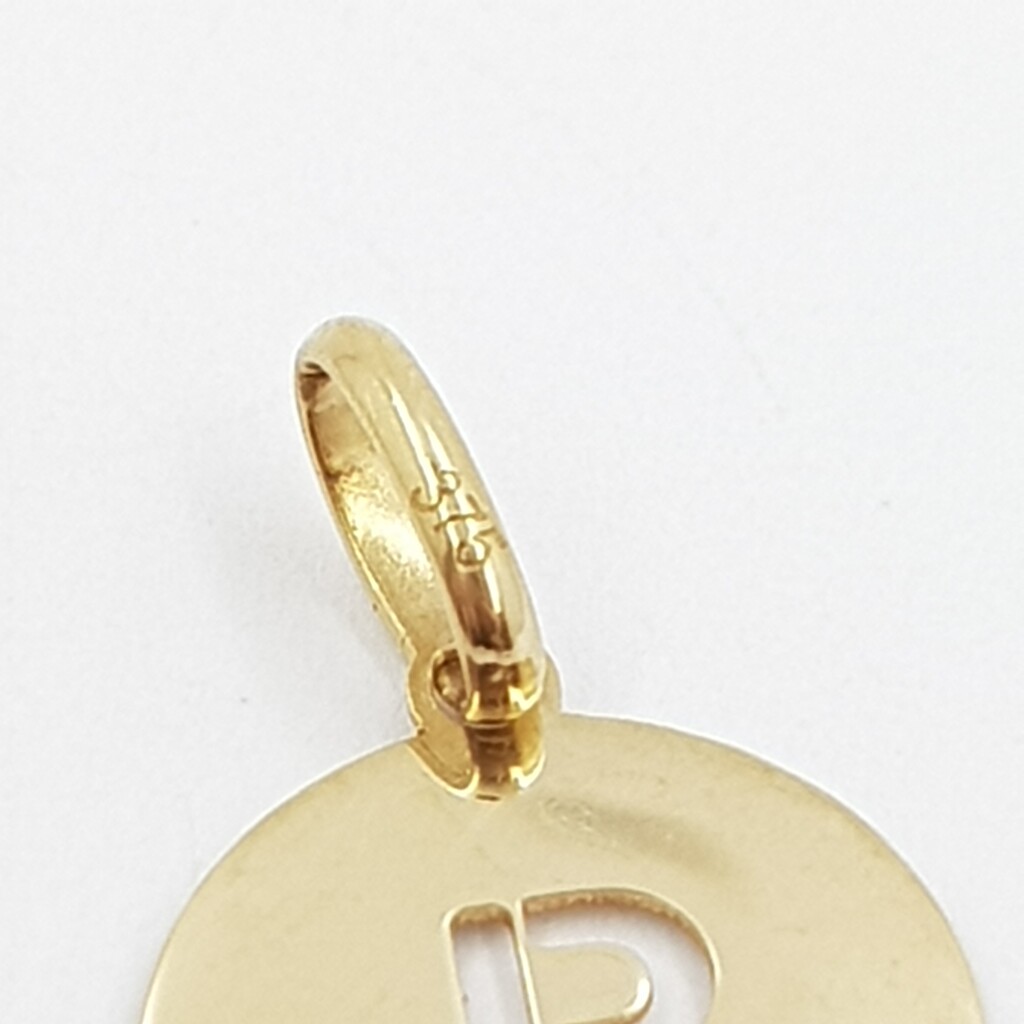 9ct Yellow Gold Round Letter R Pendant #62682 9ct Yellow Gold Round Letter R Pendant #62682 - Image 4