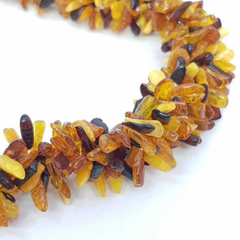 Mixed Colour Amber Bead Necklace 56cm #61681-11