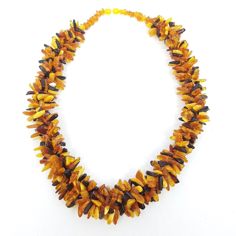 Mixed Colour Amber Bead Necklace 56cm #61681-11