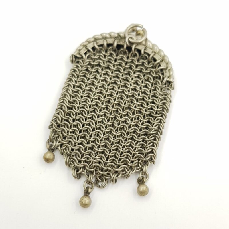 Silver Coloured Costume Purse Chain Pendant #55195