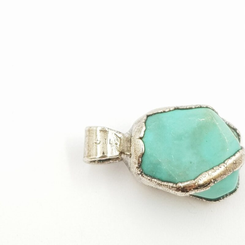 Sterling Silver Rough Cut Turquoise Pendant #9635-26