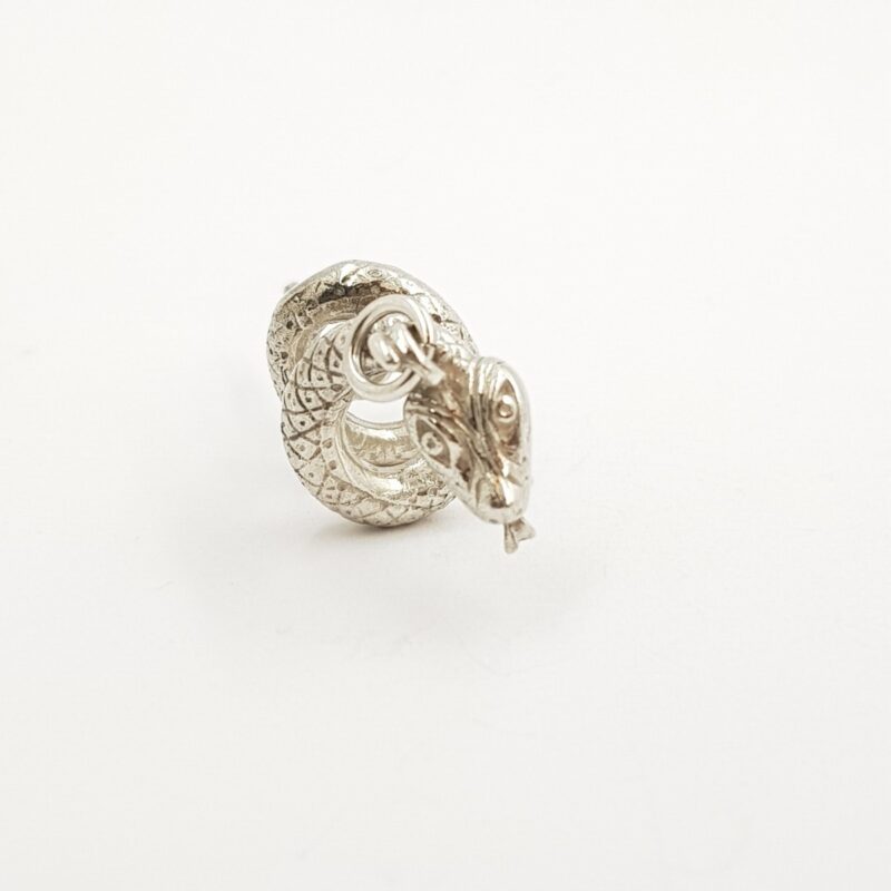 Silver Coiled Rattle Snake Pendant #9325-13