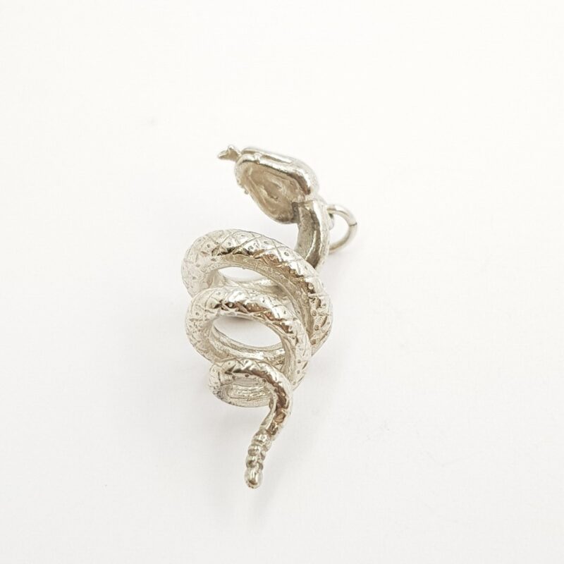 Silver Coiled Rattle Snake Pendant #9325-13