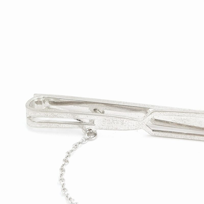 Vintage Silver White Pearl Tie Clip #9325-34