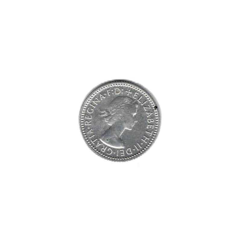 1957 Australian Sixpence 6P 6D Coin 50% Silver Choice Uncirculated #27576