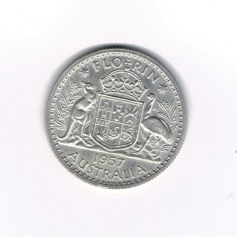 1957 Australian Proof Florin Sterling Silver (1256 Minted) #56941