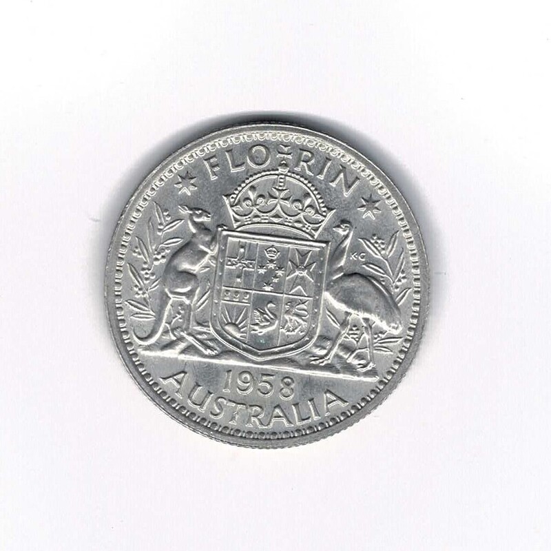 1958 Australian Proof Florin Sterling Silver (1506 MINTED) #56943