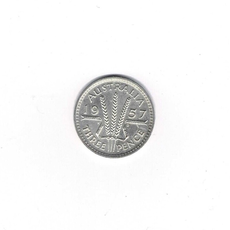 1957 Australian Proof Threepence 3D sterling Silver (1256 MINTED) #56947