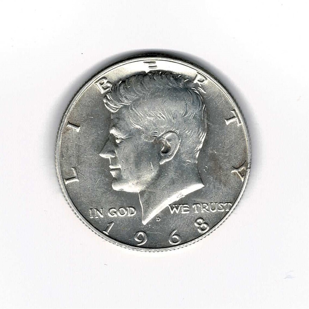 USA 1968 40% Silver Kennedy Half 1/2 Dollar Coin #62414