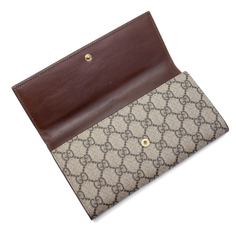 Gucci Brown Continental Monogram Wallet 410105 2149 + COA #62955