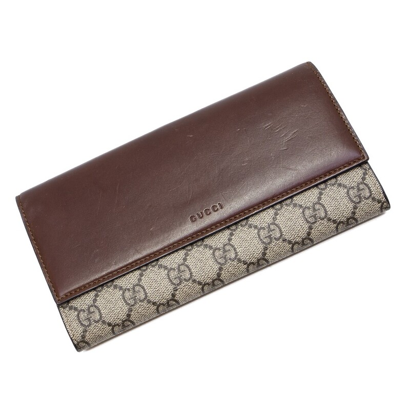 Gucci Brown Continental Monogram Wallet 410105 2149 + COA #62955