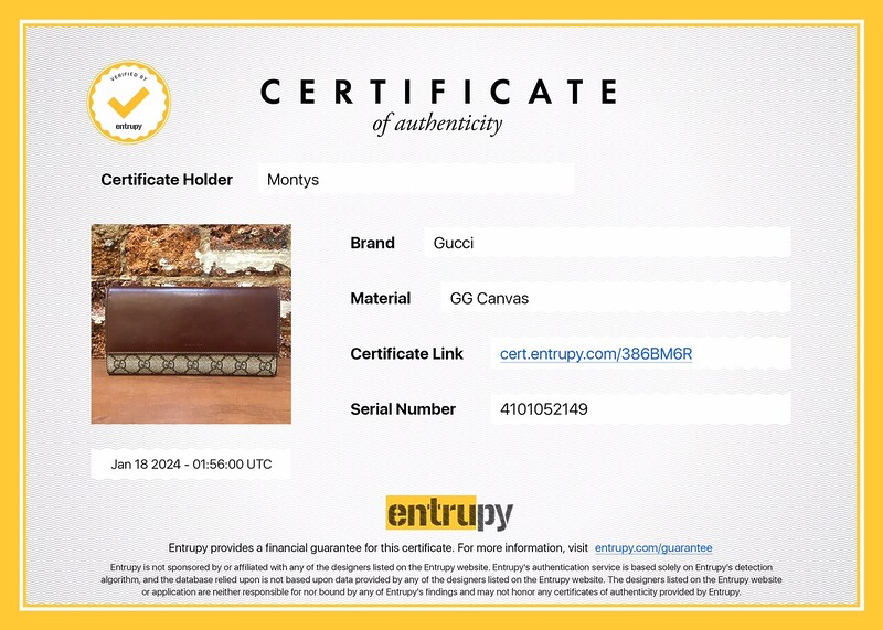 Gucci Brown Continental Monogram Wallet 410105 2149 + COA #62955