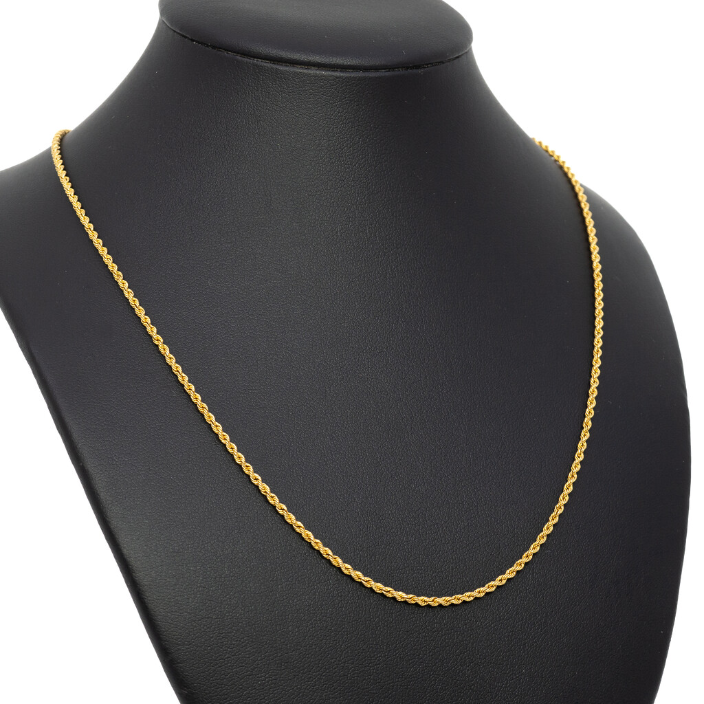 21ct Yellow Gold Rope Chain Necklace 45cm #62384 21ct Yellow Gold Rope Chain Necklace 45cm #62384 - Image 5