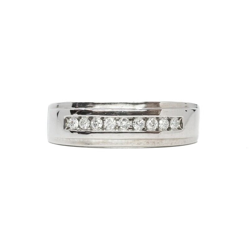 10ct White Gold Men's Ring with 1/4 Carat TDW of Diamonds MHJ RRP $1799 #62601