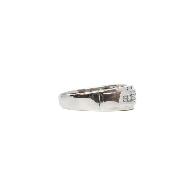 10ct White Gold Men's Ring with 1/4 Carat TDW of Diamonds MHJ RRP $1799 #62601