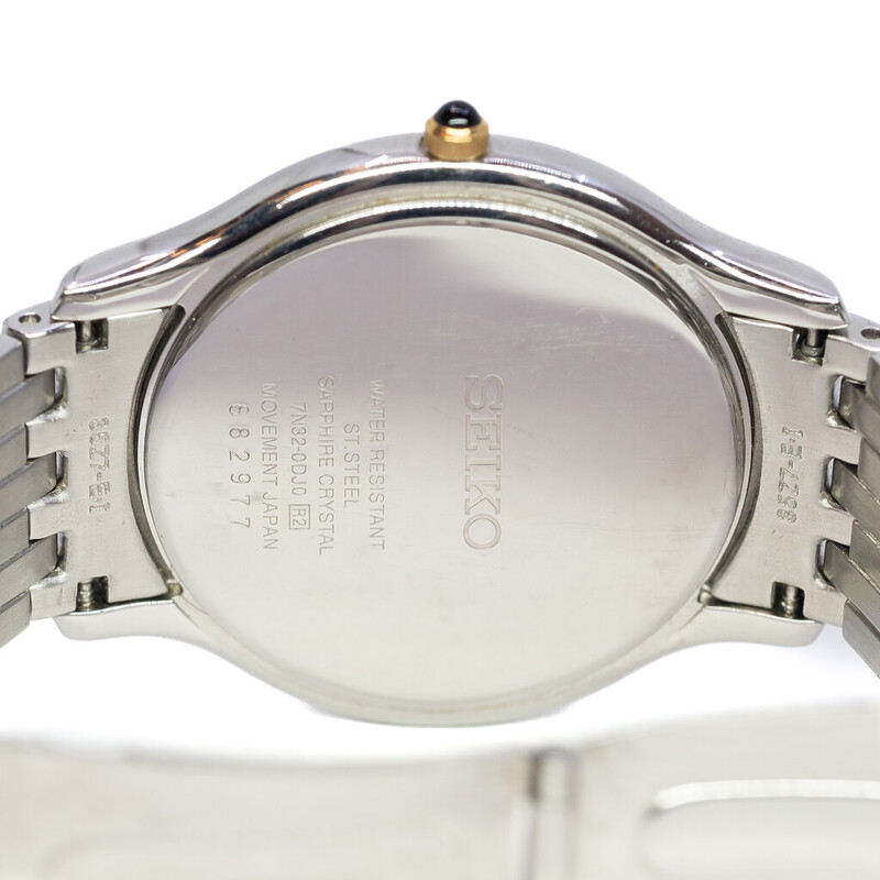 Seiko 2-Tone Quartz 7N32-0DJ0 Dress Watch #62932