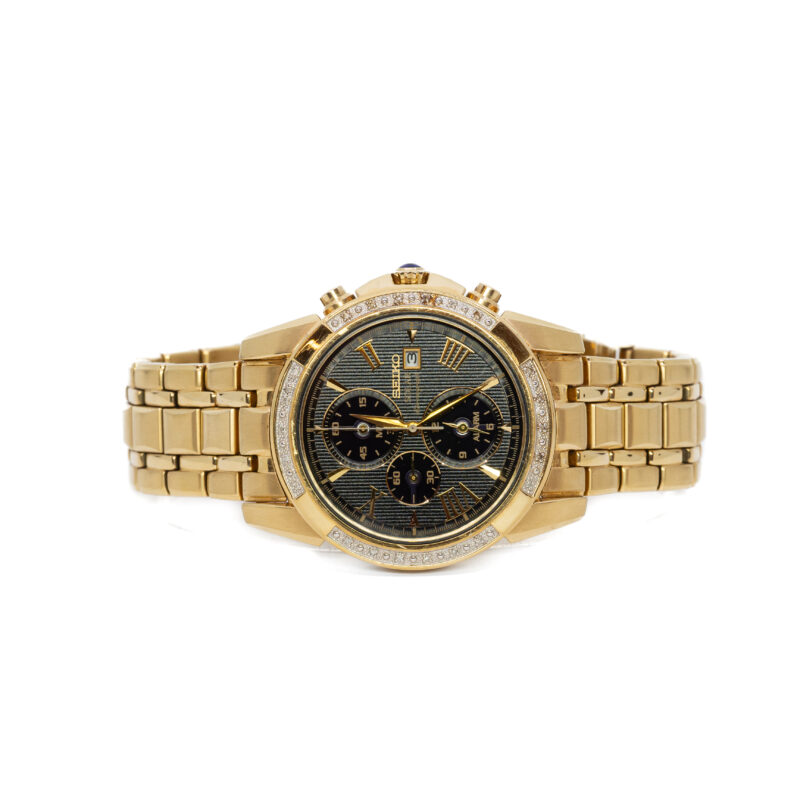 Seiko SSC314P-9 V172-0AV0 Solar Le Grand Sport Diamond Watch #62980