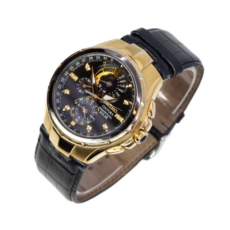 Seiko Coutura V198-0AB0 Solar Diamond Watch #62983