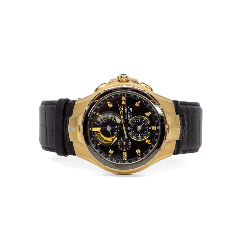 Seiko Coutura V198-0AB0 Solar Diamond Watch #62983