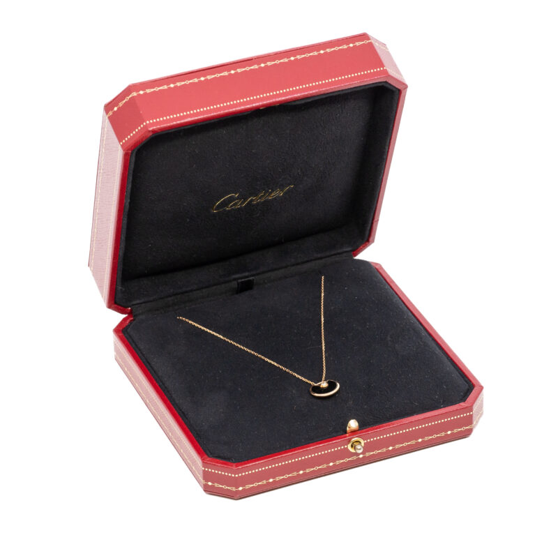 18ct Cartier Amulette De Cartier Diamond Onyx Necklace XS Model With Box #60364