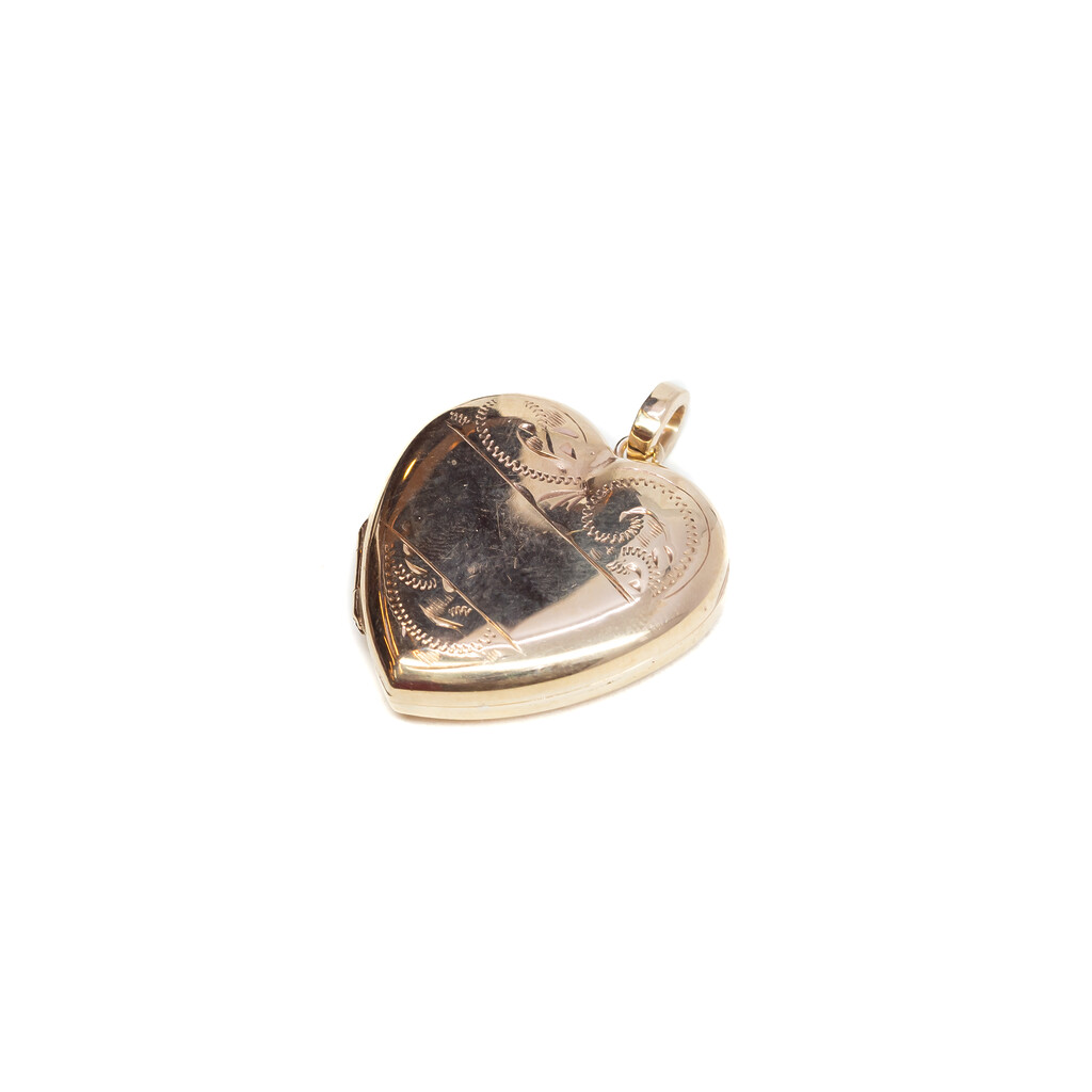Vintage 9ct Yellow Gold Love Heart Locket Pendant #61341 Vintage 9ct Yellow Gold Love Heart Locket Pendant #61341 - Image 7