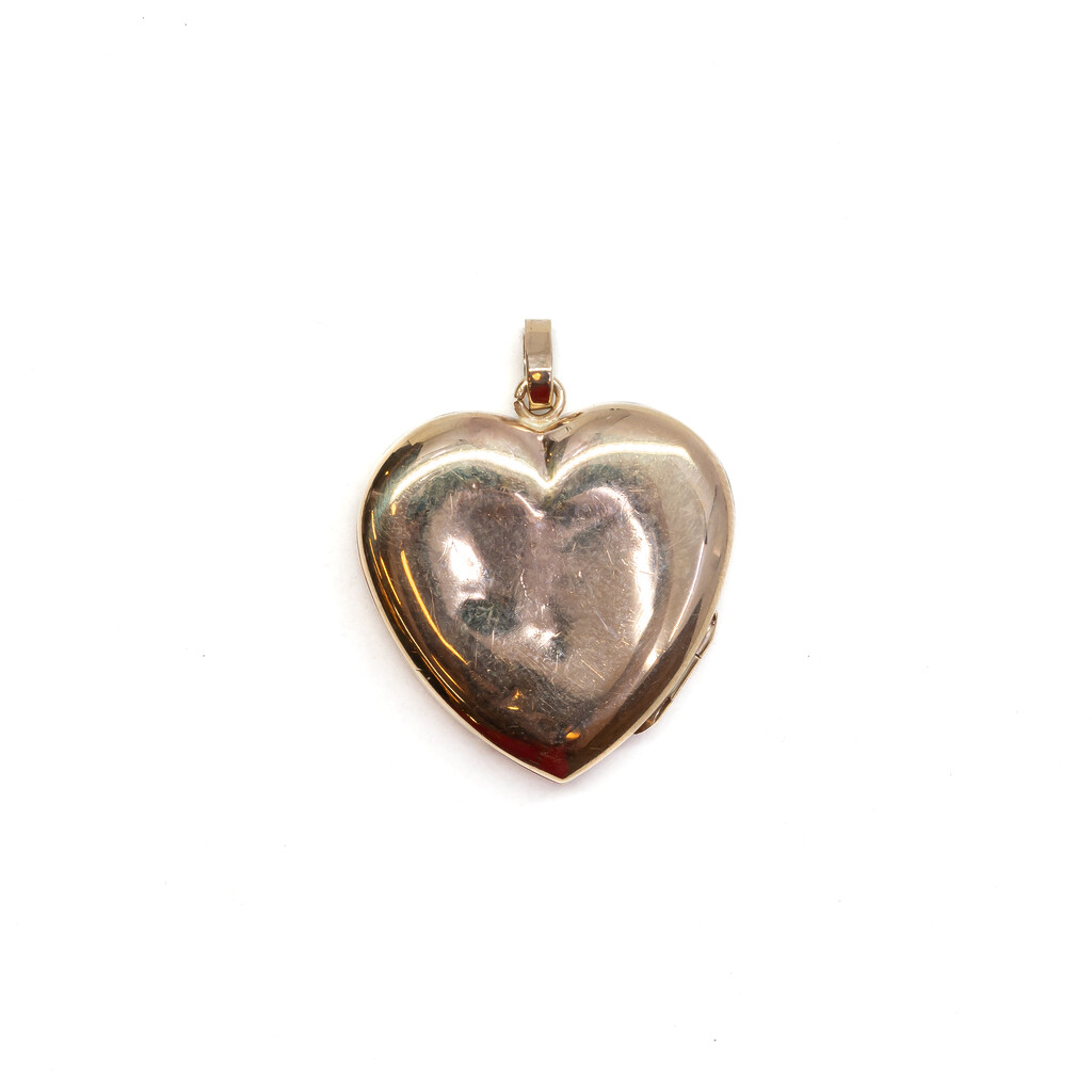 Vintage 9ct Yellow Gold Love Heart Locket Pendant #61341 Vintage 9ct Yellow Gold Love Heart Locket Pendant #61341 - Image 4
