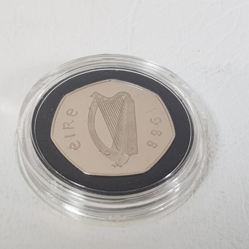 Ireland 1988 Proof Dublin Millennium 50P Fifty Pence Coin Original Case & Coa #59279