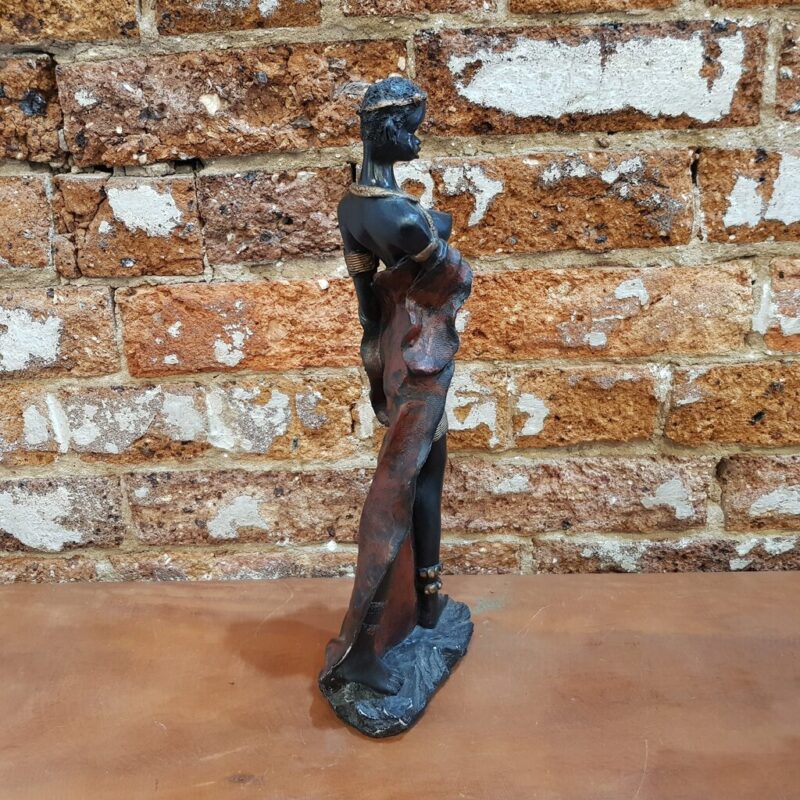 African Lady Figurine / Statue Woman Weilding a Knife #41641