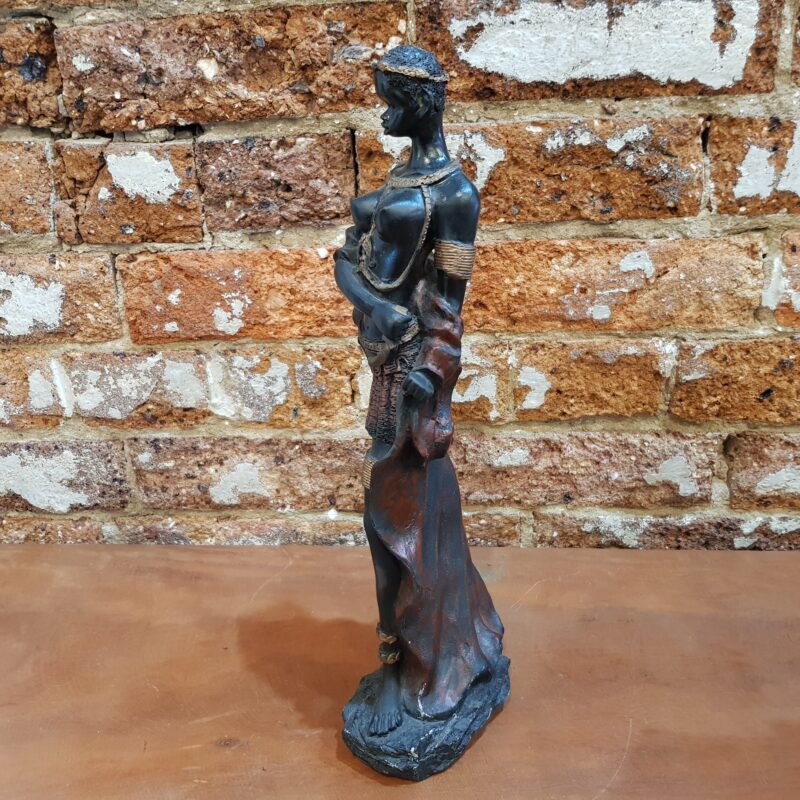 African Lady Figurine / Statue Woman Weilding a Knife #41641