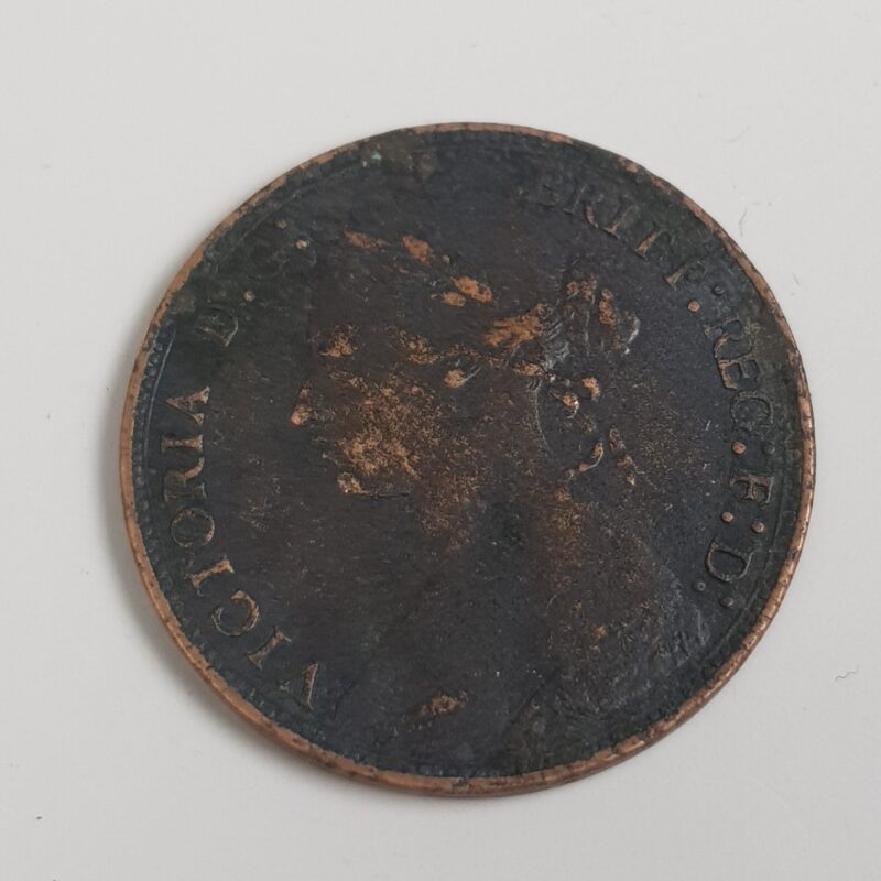 1877 Great Britain Halfpenny 1/2D Victoria Coin #9636-13