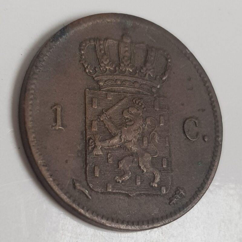 1827 Netherlands Willem I 1 Cent Coin #9636-15