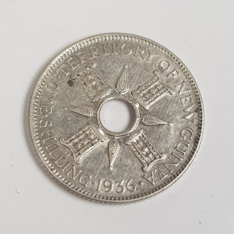 1936 Sterling Silver New Guinea 1 Shilling - George v (Melbourne Mint) #9636-16