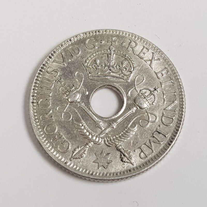 1936 Sterling Silver New Guinea 1 Shilling - George v (Melbourne Mint) #9636-16