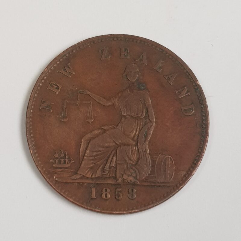 1858 Copper Half Penny H. Ashton Auckland New Zealand Token / Coin #9636-21