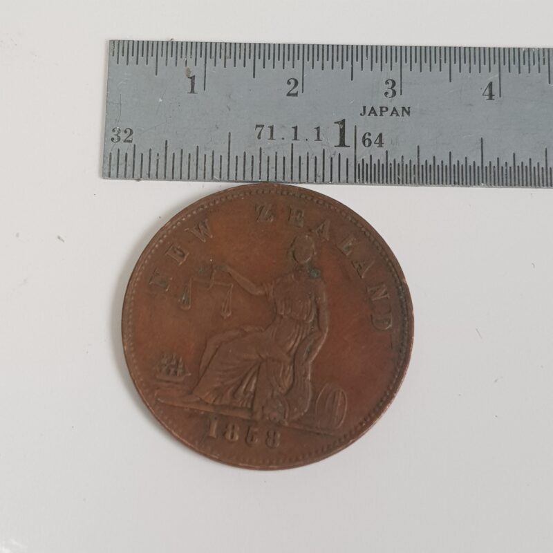 1858 Copper Half Penny H. Ashton Auckland New Zealand Token / Coin #9636-21