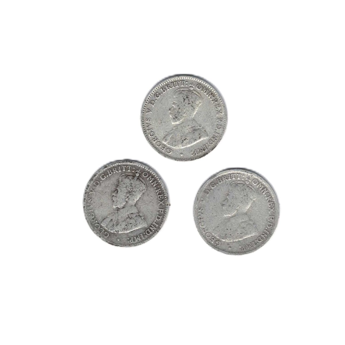 3 X Australia Sterling Silver Threepence Coin Collection (1912 1921 1928) #27579 3 X Australia Sterling Silver Threepence Coin Collection (1912 1921 1928) #27579 - Image 2