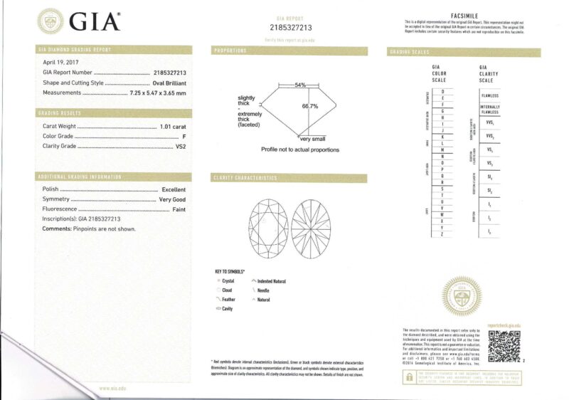 1.01ct Diamond Engagement Ring F/VS2 in 18ct Gold GIA + Val $18,465 #62916