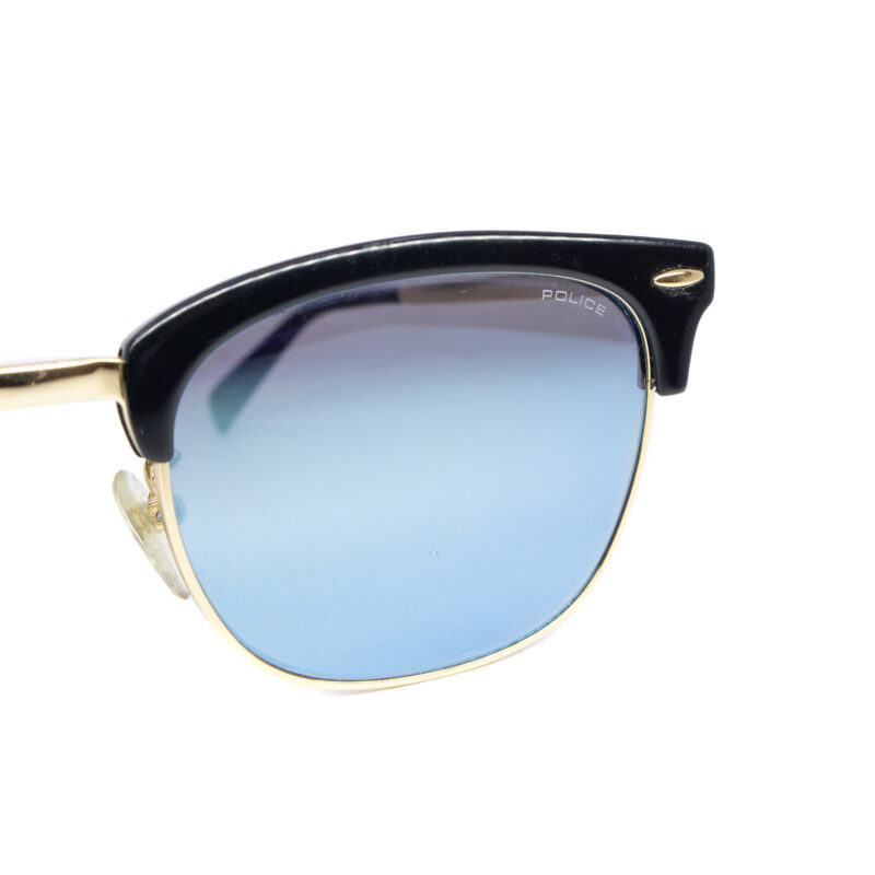 Police Black & Gold Blue Lenses Sunglasses SPL336G #63252