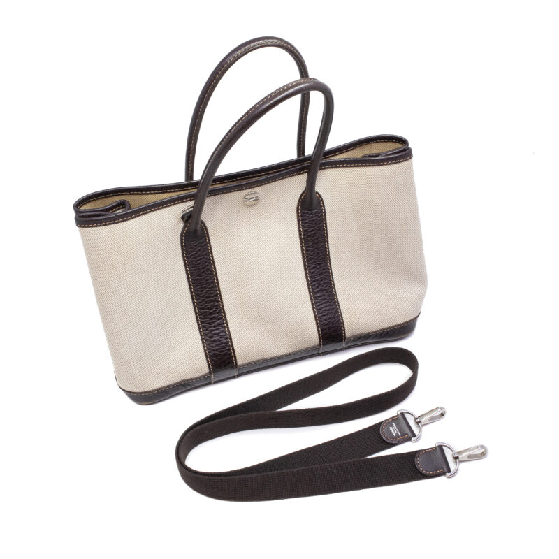 Hermes Garden Party 30 Bag - Canvas & Leather + Dust Bag & COA #63159