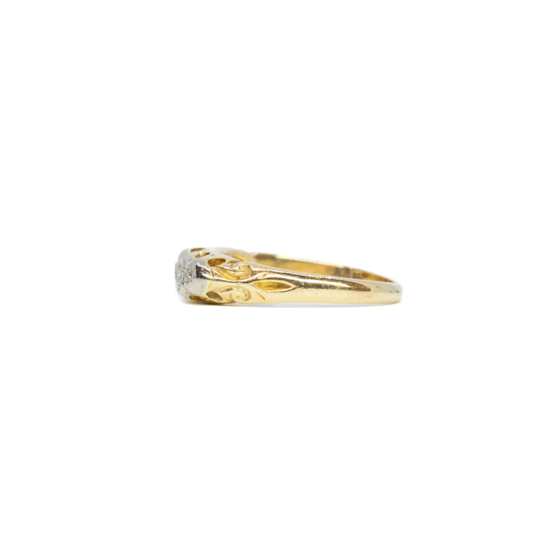 Vintage Diamond Bridge Ring in 14ct Yellow Gold Size K #49923