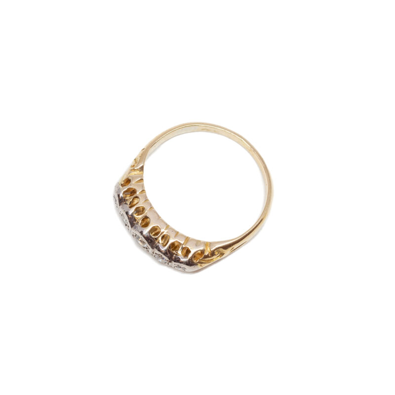 Vintage Diamond Bridge Ring in 14ct Yellow Gold Size K #49923